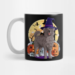 Newfoundland Dog Cute Witch Halloween Pumpkin Mug